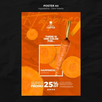 Free PSD | Vertical poster template with carrot