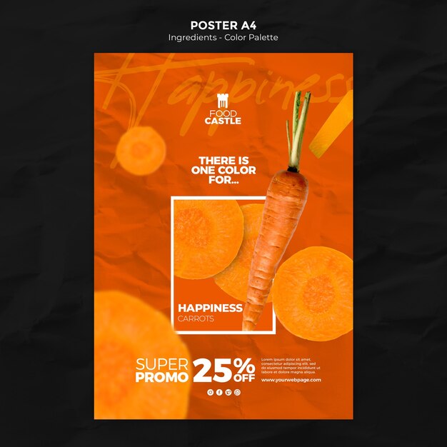 Free PSD | Vertical poster template with carrot