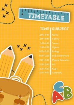 Free PSD | Vertical poster template with timetable