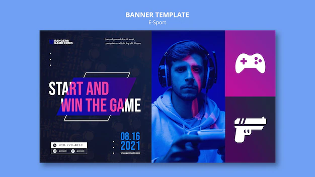 Free PSD | Video game player banner