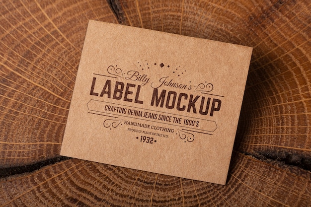 Free PSD | Vintage label design mockup