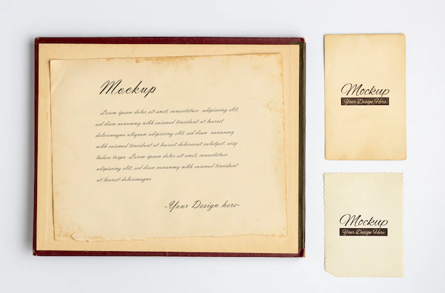 Free PSD | Vintage stationery collection resources