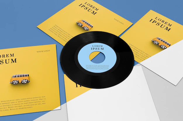 Free PSD | Vinyl records mock-up composition