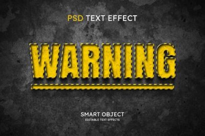 Free PSD | Warning text style effect