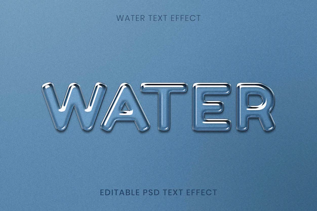 Free PSD | Water editable psd text effect