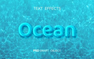 Free PSD | Water text effect mock-up