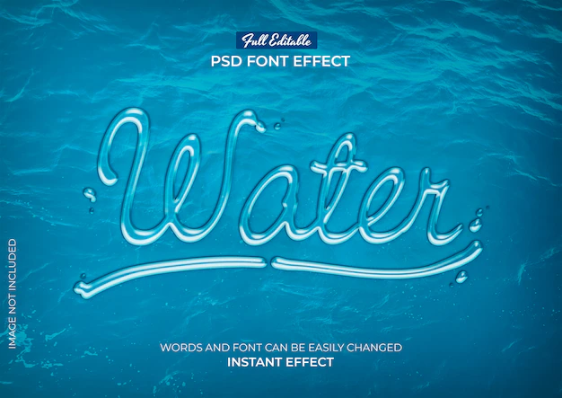 Free PSD | Water text effect