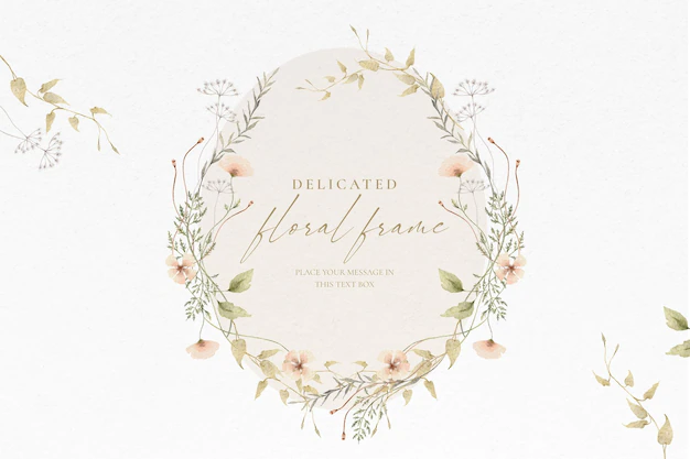 Free PSD | Watercolor floral background with delicate floral arrangements