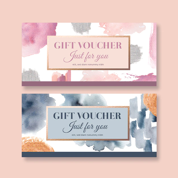 Free PSD | Watercolor splash brush voucher template