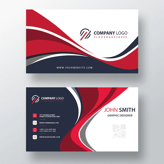 Free PSD | Wavy style business card template design