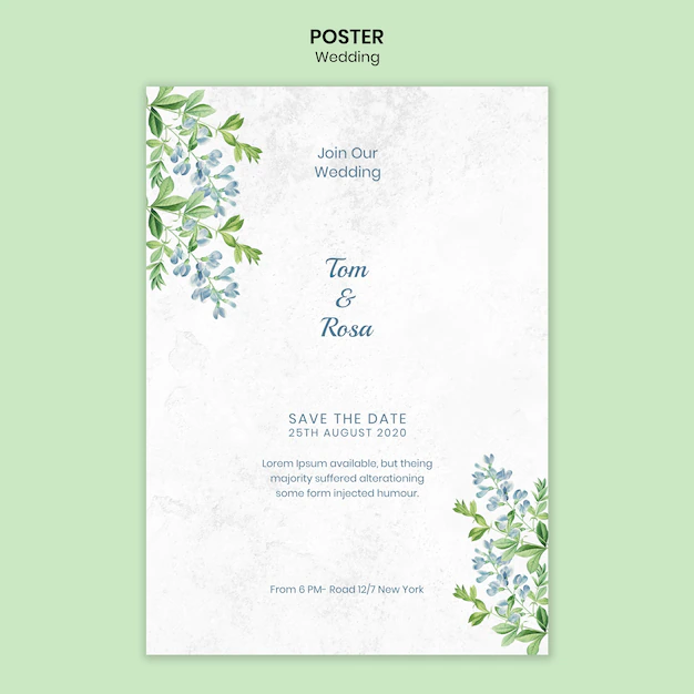 Free PSD | Wedding concept poster template