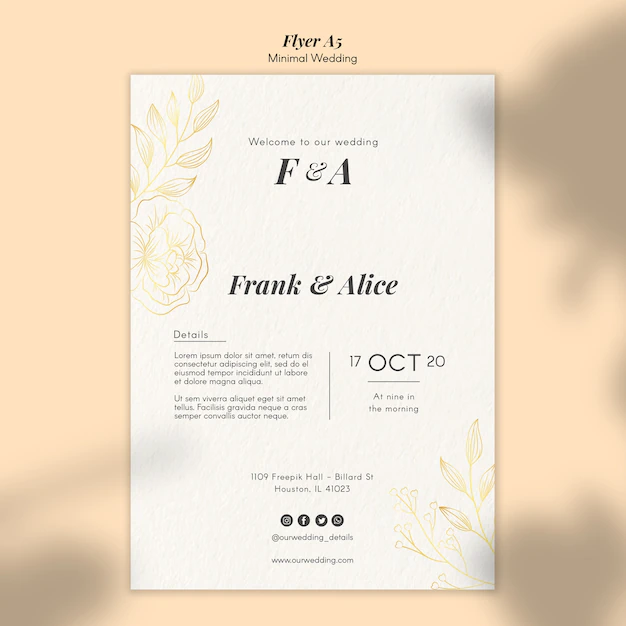 Free PSD | Wedding flyer template