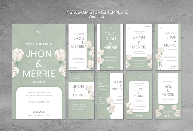 Free PSD | Wedding instagram stories template