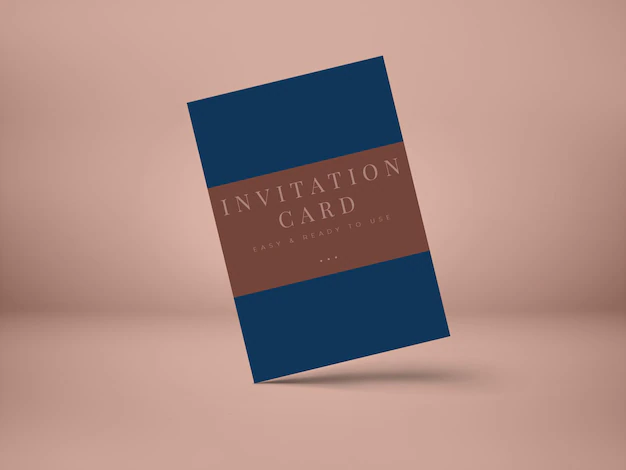 Free PSD | Wedding invitation card mock-up design for presentation greeting card or invitation design with shadow overlay