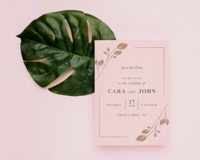 Free PSD | Wedding invitation concept mock-up