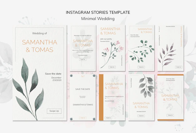 Free PSD | Wedding invitation instagram stories