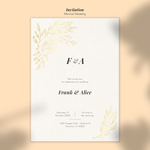 Free PSD | Wedding invitation template