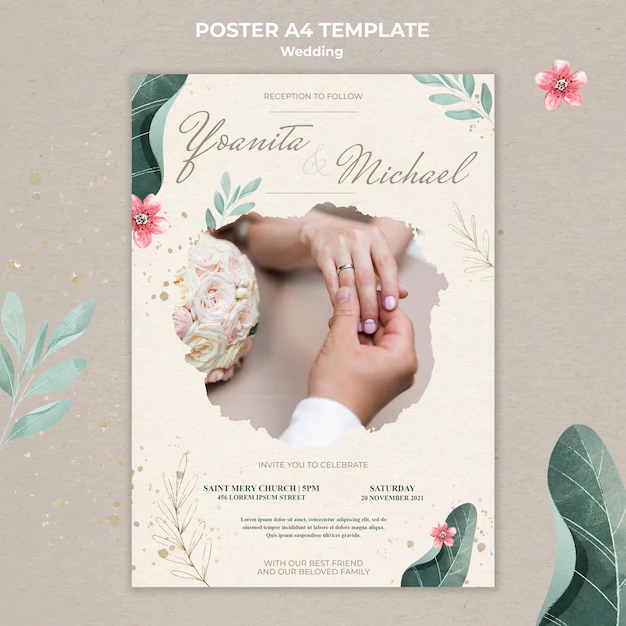 Free PSD | Wedding poster template