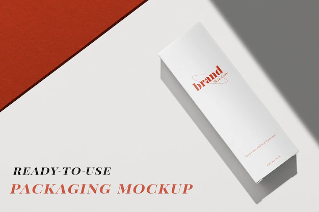 Free PSD | White box packaging mockup psd for beauty products in minimal design