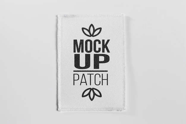 Free PSD | White fabric clothing patch mock-up