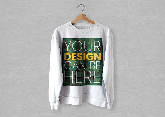 Free PSD | White front sweater mockup