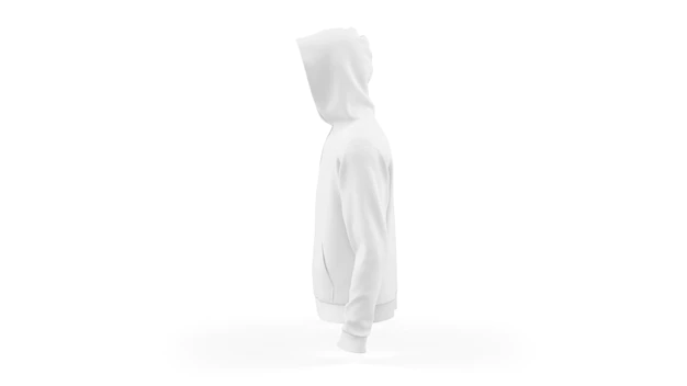 Free PSD | White hoodie mockup template isolated, side view