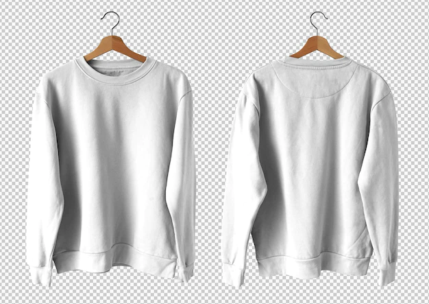 Free PSD | White isolated sweater front and back