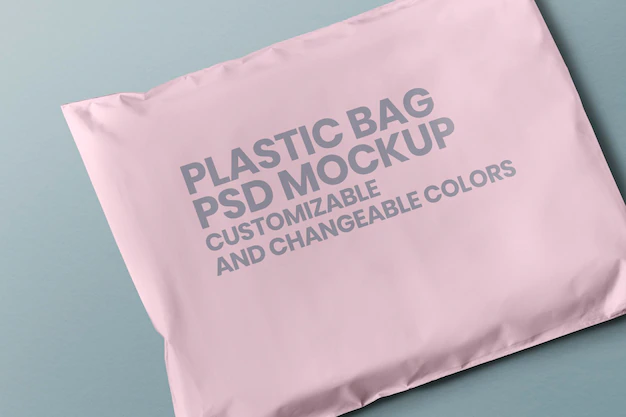 Free PSD | White plastic envelope packaging mockup