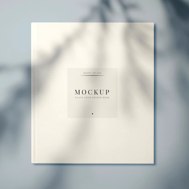 Free PSD | White textbook cover design mockup