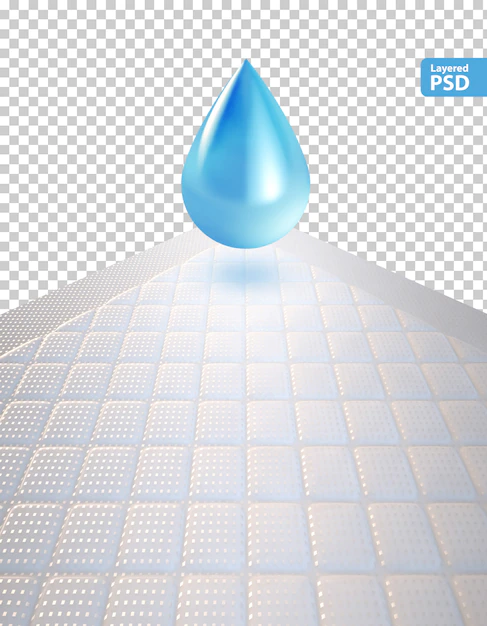 Free PSD | White underpad with water drop