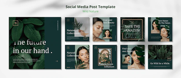 Free PSD | Wild nature concept social media post template