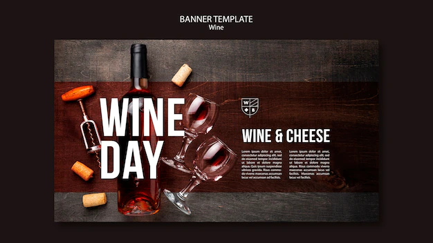 Free PSD | Wine banner template concept