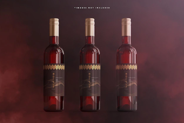 Free PSD | Wine bottle branding mockup