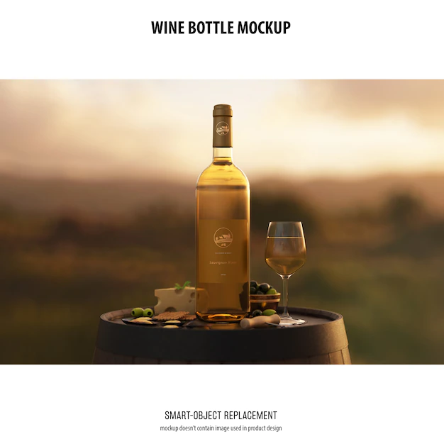 Free PSD | Wine bottle mockup