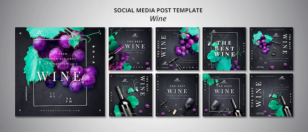 Free PSD | Wine company social media post