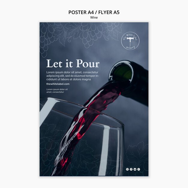 Free PSD | Wine shop template flyer