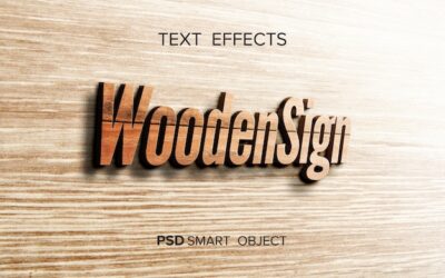 Free PSD | Wood text effect mock-up