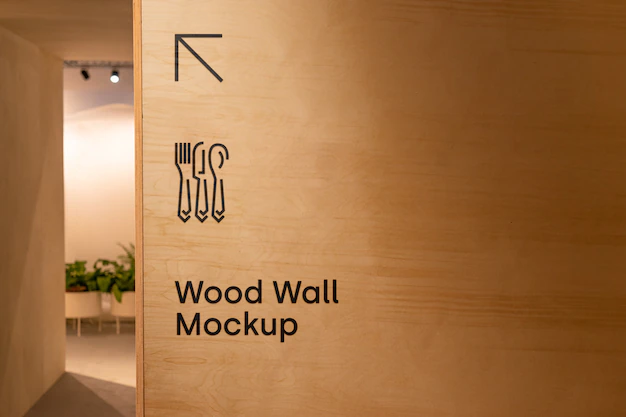 Free PSD | Wood wall mockup