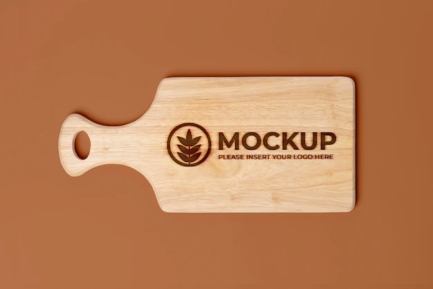 Free PSD | Wooden cutting board mock-up design