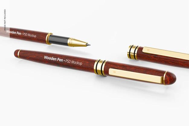 Free PSD | Wooden pens mockup