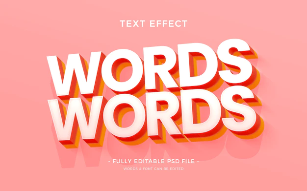 Free PSD | Words text effect