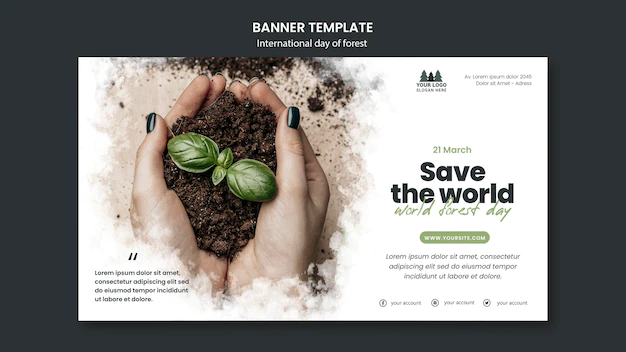 Free PSD | World forest day banner template