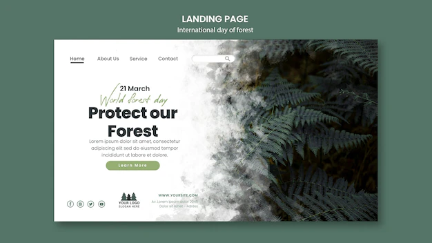 Free PSD | World forest day landing page template