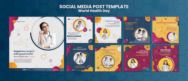 Free PSD | World health day instagram posts template