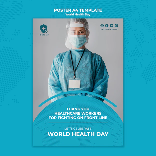 Free PSD | World health day poster template