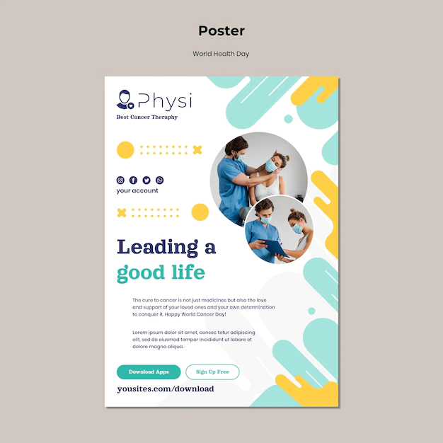 Free PSD | World health day print template