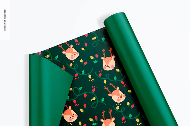 Free PSD | Wrapping paper mockup, close up