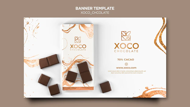 Free PSD | Xoco chocolate banner template