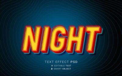 Free PSD | Yellow and red text effect neon