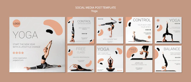 Free PSD | Yoga social media post template